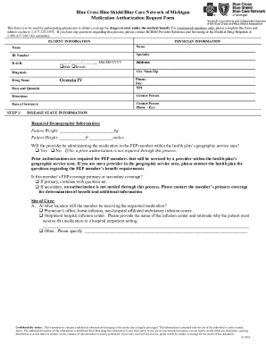 Blue Cross Blue Shield Medication Authorization Request Form