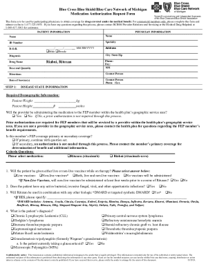 Blue Cross Blue Shield Medication Authorization Request Form