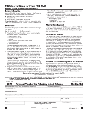 California Form FTB 3843 Payment Voucher