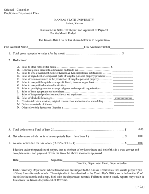 Kansas Retail Sales Tax Report