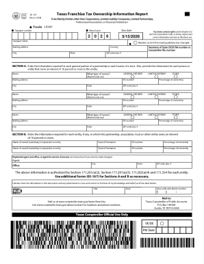 Texas Franchise Tax Ownership Information Report