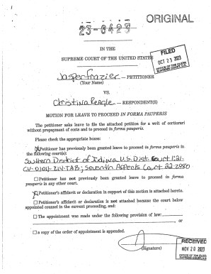 Motion for Leave to Proceed in Forma Pauperis