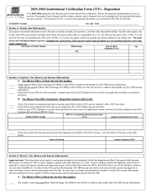 2025-2026 Institutional Verification Form