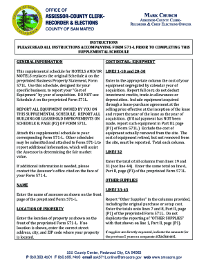 Supplemental Schedule for Form 571-L