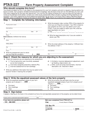 Illinois Farm Property Assessment Complaint Form