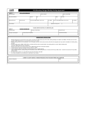 Monthly Parking Agreement