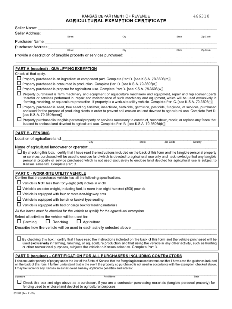 Kansas Sales Tax Exemption Certificates Preview on Page 1