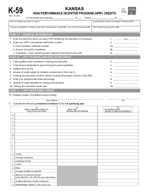 Kansas HPIP Tax Credit Form