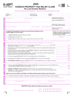 Kansas Property Tax Relief Claim for Low Income Seniors