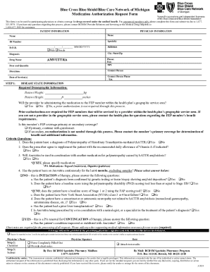 Blue Cross Blue Shield Medication Authorization Request Form