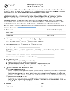 Indiana Protest Submission Form