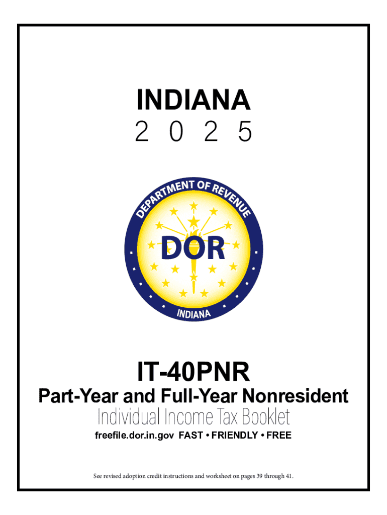 Indiana IT-40PNR Form Preview on Page 1
