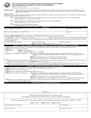 Indiana Disabled Veteran Tax Deduction Form