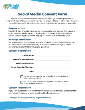 BrightPath Kids Social Media Consent Form