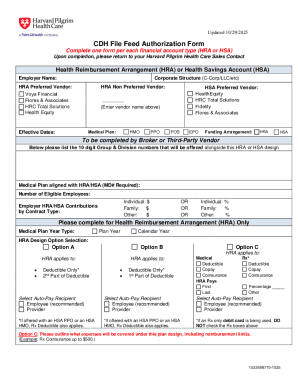 CDH File Feed Authorization Form