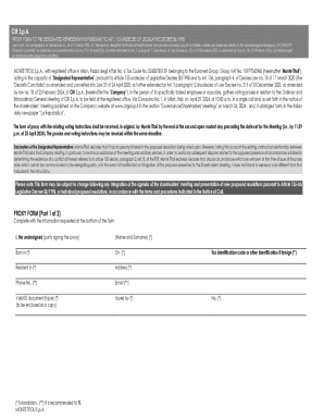 CIR S.p.A. Proxy Form