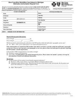 Blue Cross Blue Shield Medication Authorization Request Form