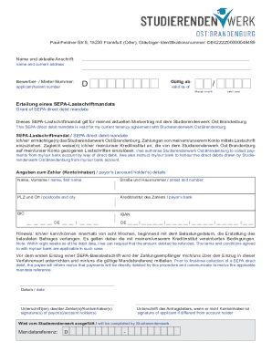 SEPA Direct Debit Mandate Form