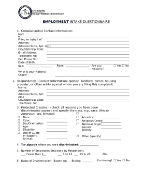Employment Discrimination Complaint Form