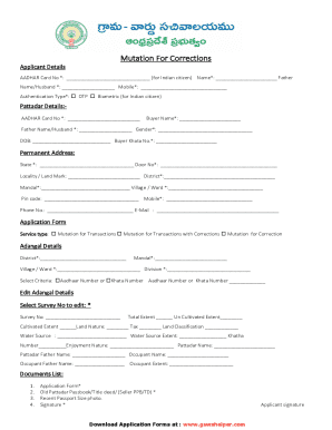 Mutation for Corrections Form