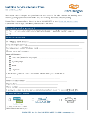 Nutrition Services Request Form