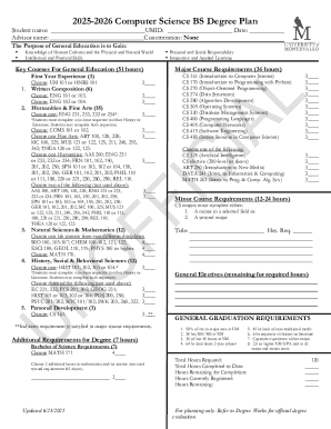Computer Science BS Degree Plan