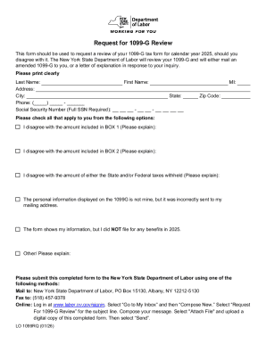 Request for 1099-G Review