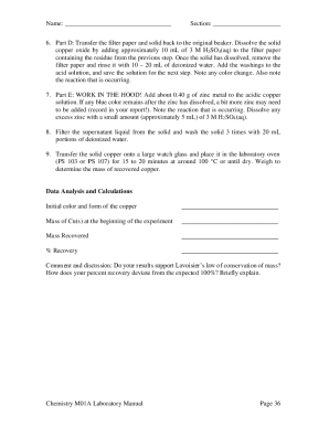 Chemistry Lab Report Form
