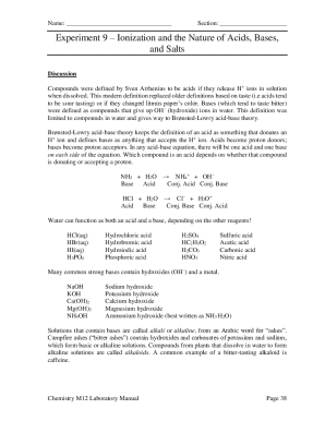 Chemistry Lab Manual Experiment 9