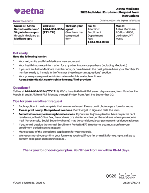 Aetna Medicare Individual Enrollment Request Form