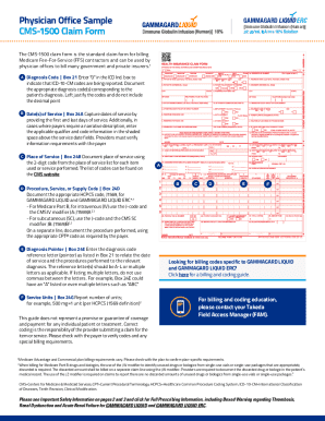 CMS-1500 Claim Form for GAMMAGARD