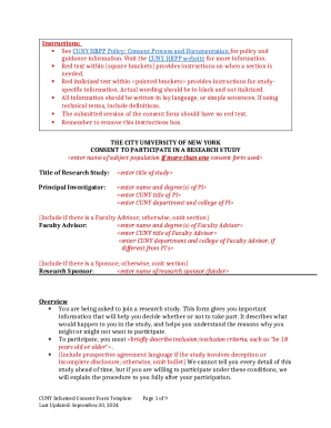CUNY Research Study Consent Form