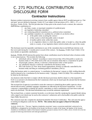 New Jersey Political Contribution Disclosure Form