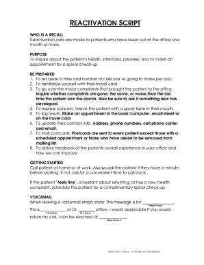 Patient Reactivation Call Script