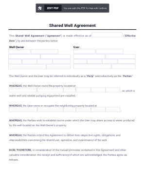 Shared Well Agreement