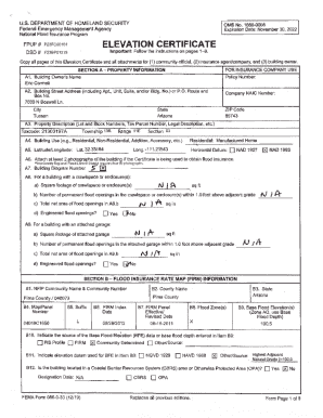 FEMA Elevation Certificate