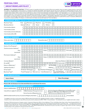 Group Mediclaim Policy Proposal Form