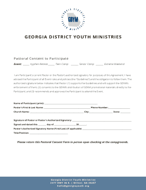 Pastoral Consent to Participate Form