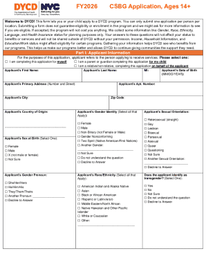 FY2026 DYCD Program Application