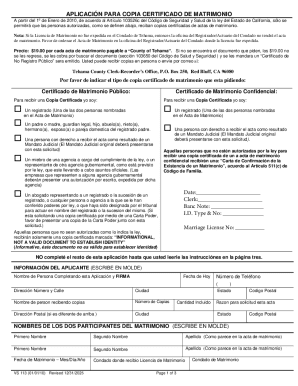California Marriage Certificate Application