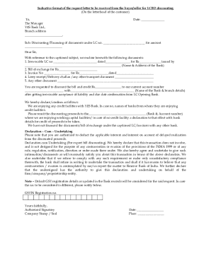 Request Letter for LCBD Discounting
