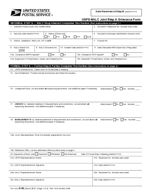 USPS NALC Grievance Form