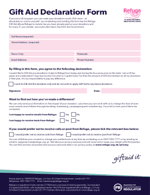 UK Gift Aid Declaration Form