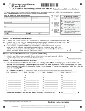 Illinois Withholding Income Tax Return Form IL-941