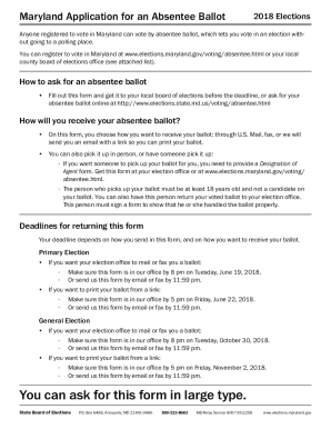 Maryland Application for an Absentee Ballot