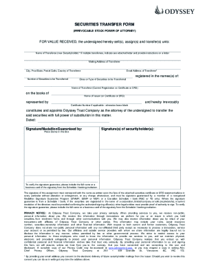 Securities Transfer Form