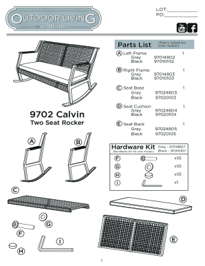 Rocker Parts List Form