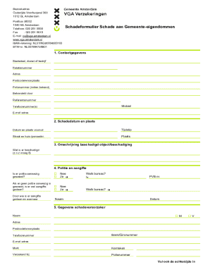 Dutch Municipal Property Damage Form