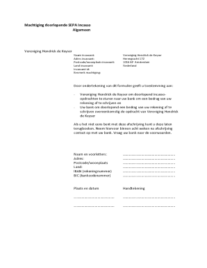 SEPA Direct Debit Authorization Form