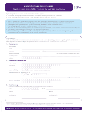 SEPA Business-to-Business Authorization Registration Form